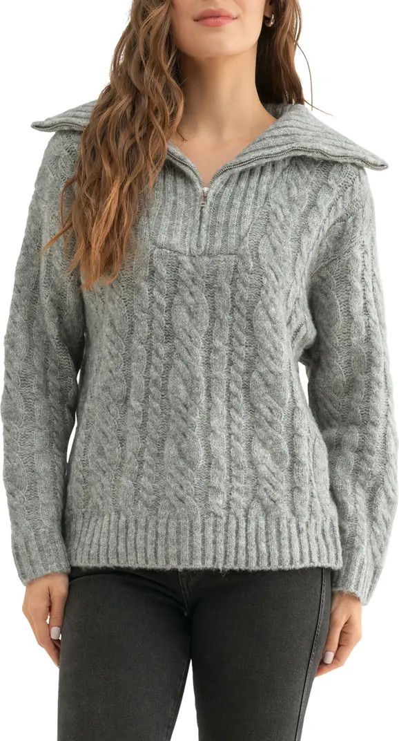 Cable Stitch Quarter Zip Sweater | Nordstrom