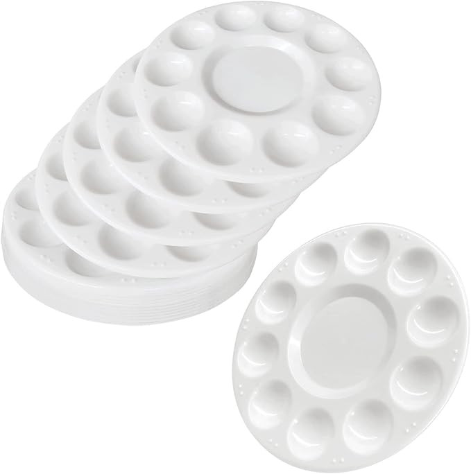 15 Pack Paint Tray Palettes for Kids, Plastic White Palettes for Students, Paint Holder, Paint Su... | Amazon (US)