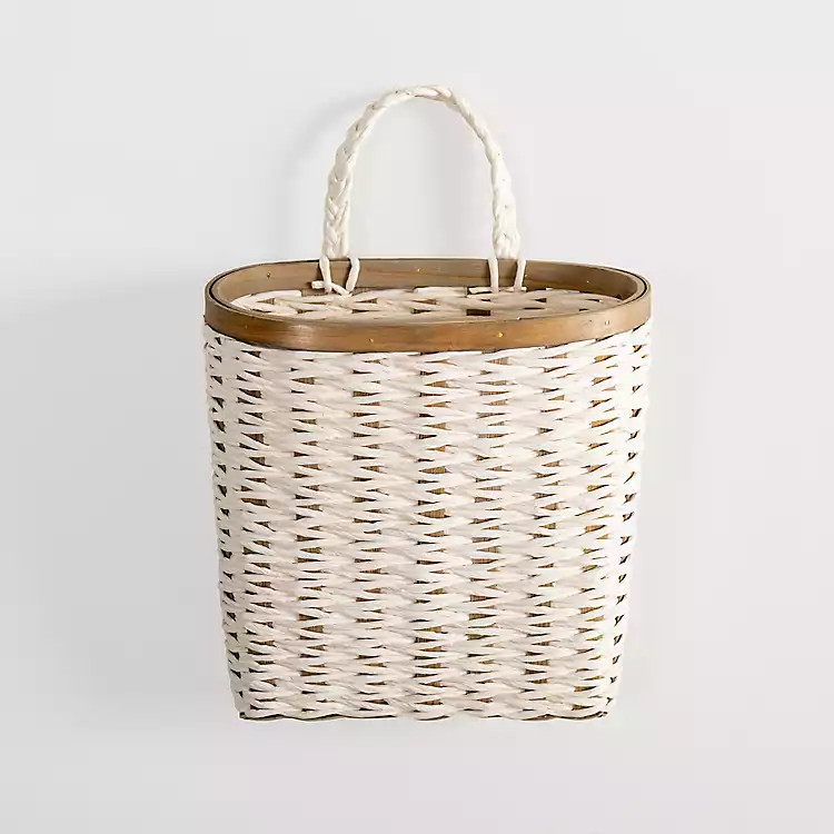 White Woven Wall Pocket | Kirkland's Home