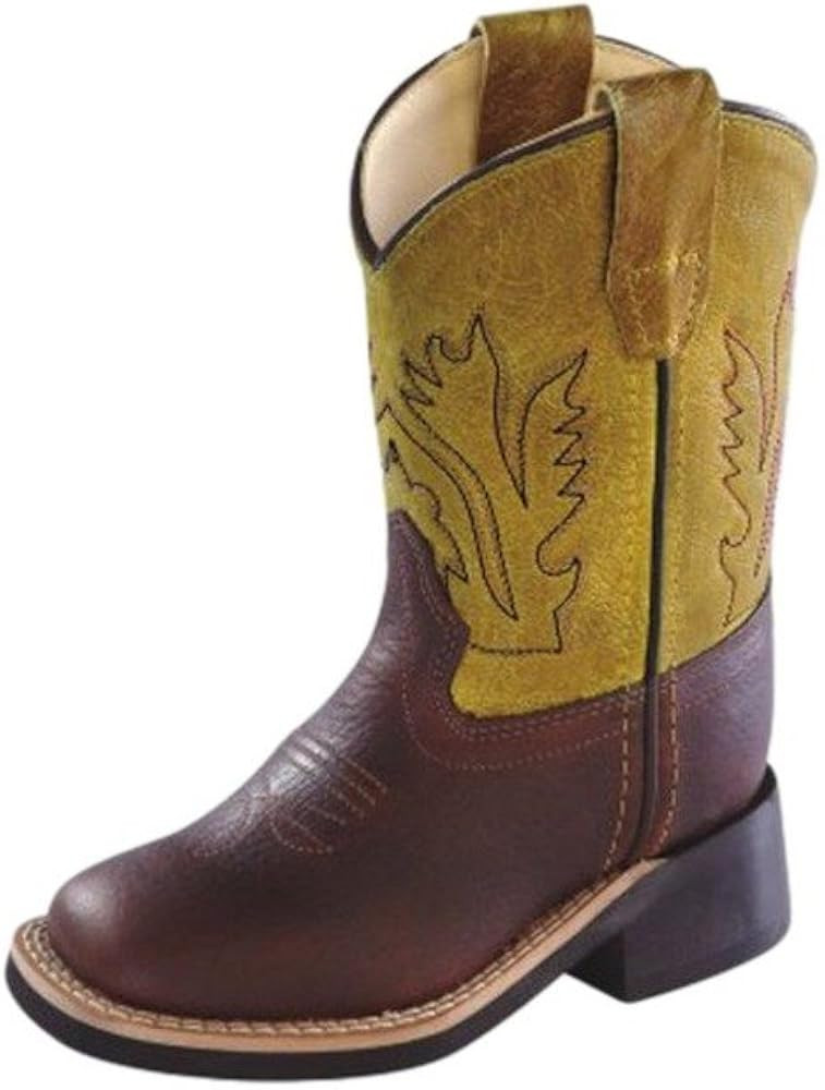 Old West Toddler-Boys' Yellow Cowboy Boot Square Toe - Bsi1871t | Amazon (US)