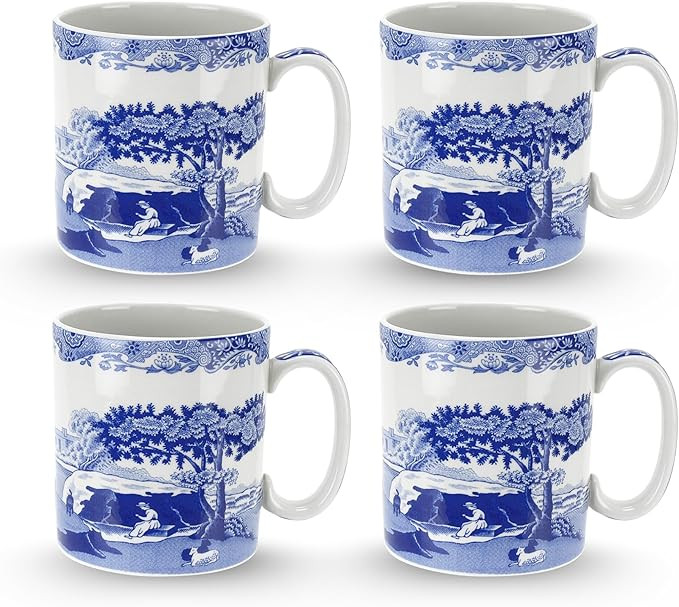 Spode Blue Italian Mug | Set of 4 | Jumbo Coffee Cup | 16 Ounce Capacity | Large Handle | Use for... | Amazon (US)