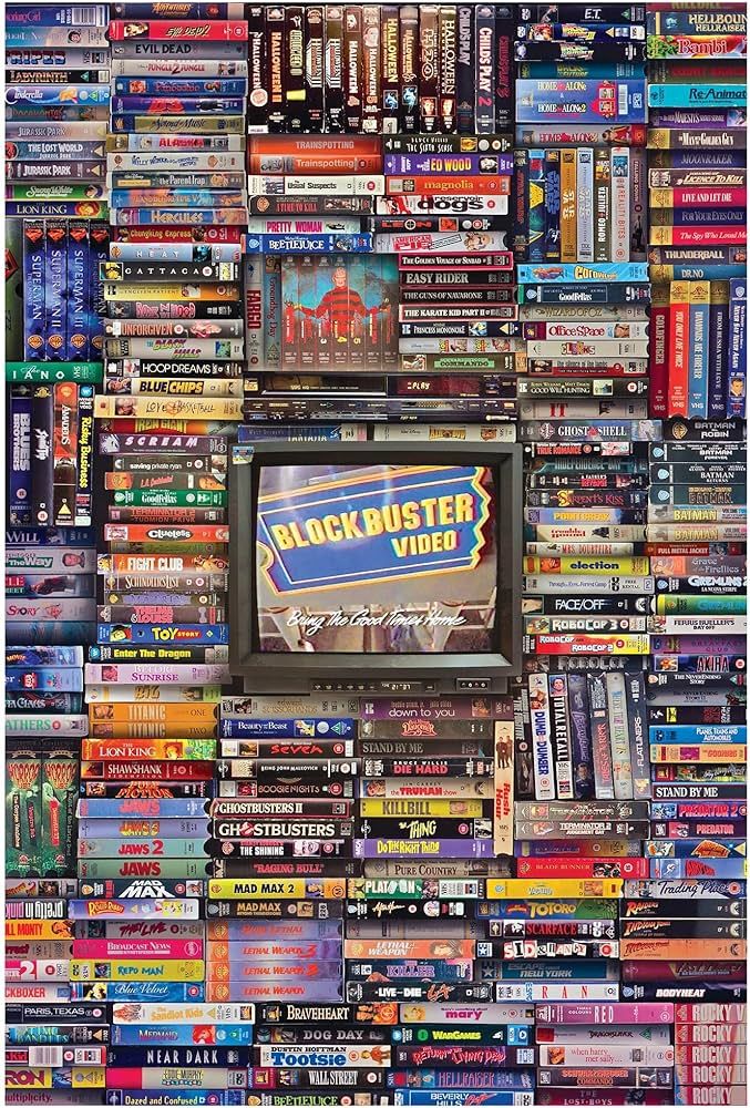 Blockbuster Era 1000-Piece Jigsaw Puzzle, Brain Teaser for Kids and Adults | 28 x 20 Inches | Amazon (US)