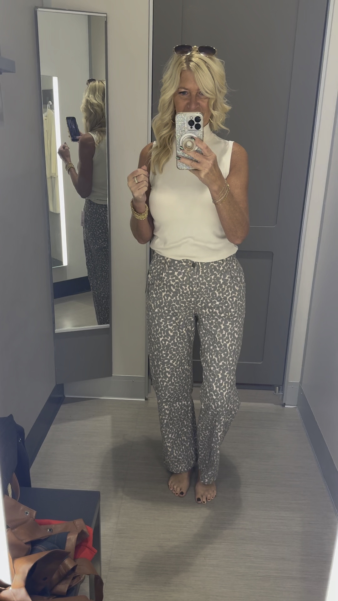 Leopard pants you need. Easy to style. 
Grab this red sleeveless soft sweater tank or wear it with cream.  It sells in several colors. 

Looks great with your favorite sneakers or boots. 

I’m 5’9 and the pants are long enough for me. And I’m wearing a size small which is TTS. 


Comment SHOP below to receive a DM with the link to shop this post on my LTK ⬇ https://liketk.it/4U35q #ltkover40 #ltksalealert #ltkfindsunder50
