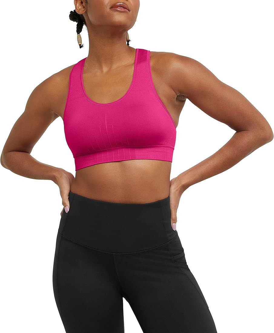 Champion Womens Sports Bra, Infinity Racerback Sports Bra, Moisture-Wicking Athletic Bra | Amazon (US)