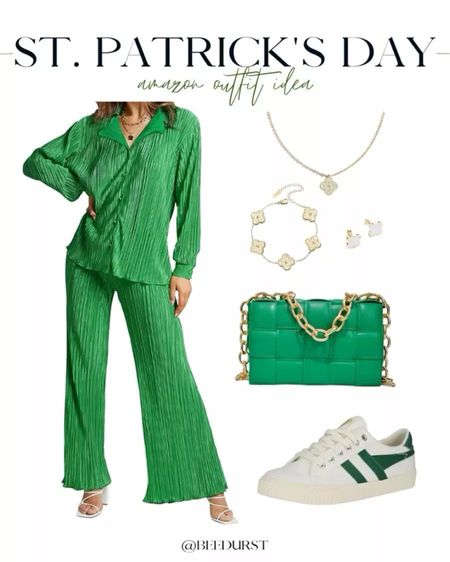 St Patrick’s Day outfit idea, St Patrick’s Day outfit, St Patrick’s Day bar outfit, spring outfit, resort wear, St Patrick’s Day party outfit, green outfit, green set, long sleeve set, matching set, two piece set, green matching set, green two piece set, green purse, woven purse, trendy purse, clover jewelry, green sneakers

#LTKSpringSale #LTKstyletip #LTKfindsunder50