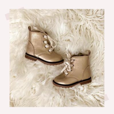 Toddler Girls' Giovanna Lace-Up Combat Boots - Cat & Jack™ Gold | Target