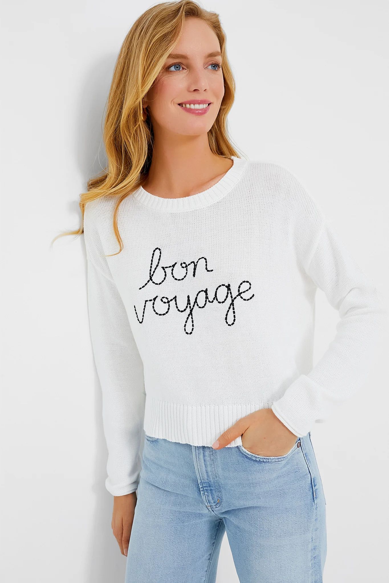 White Bon Voyage Sienna Sweater | Tuckernuck (US)