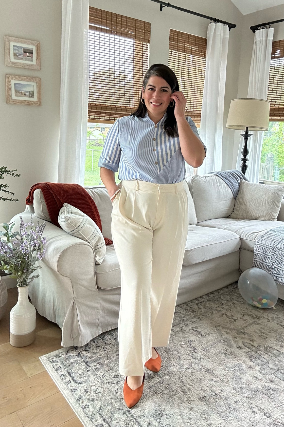 It’s giving coastal grandmother ⚓️🛳️❤️💙 striped denim top 
Mother’s Day style Midsize style 
Midsizetop
Summer top
Denim top 
Dressy casual 
Women’s workwear


#LTKmidsize #LTKover40 #LTKworkwear