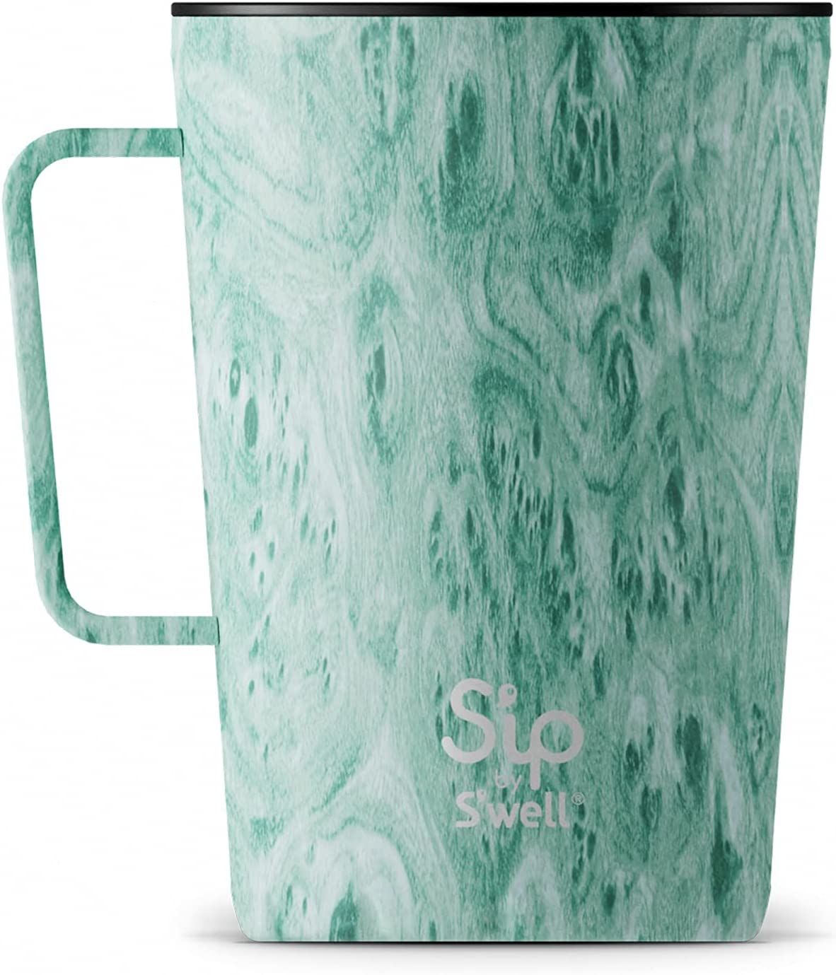 S'ip by S'well Stainless Steel Takeaway Tumbler - 15 Oz - Peppermint Tree - Double-Walled Vacuum-... | Amazon (US)