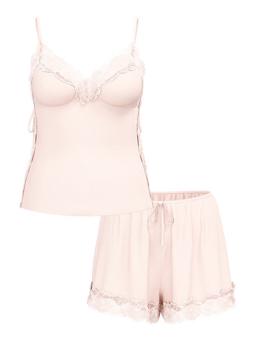 Buy Ribbed Modal & Lace Cami Shorts Set - Order Cami Sets online 1125442400 - Victoria's Secret U... | Victoria's Secret (US / CA )