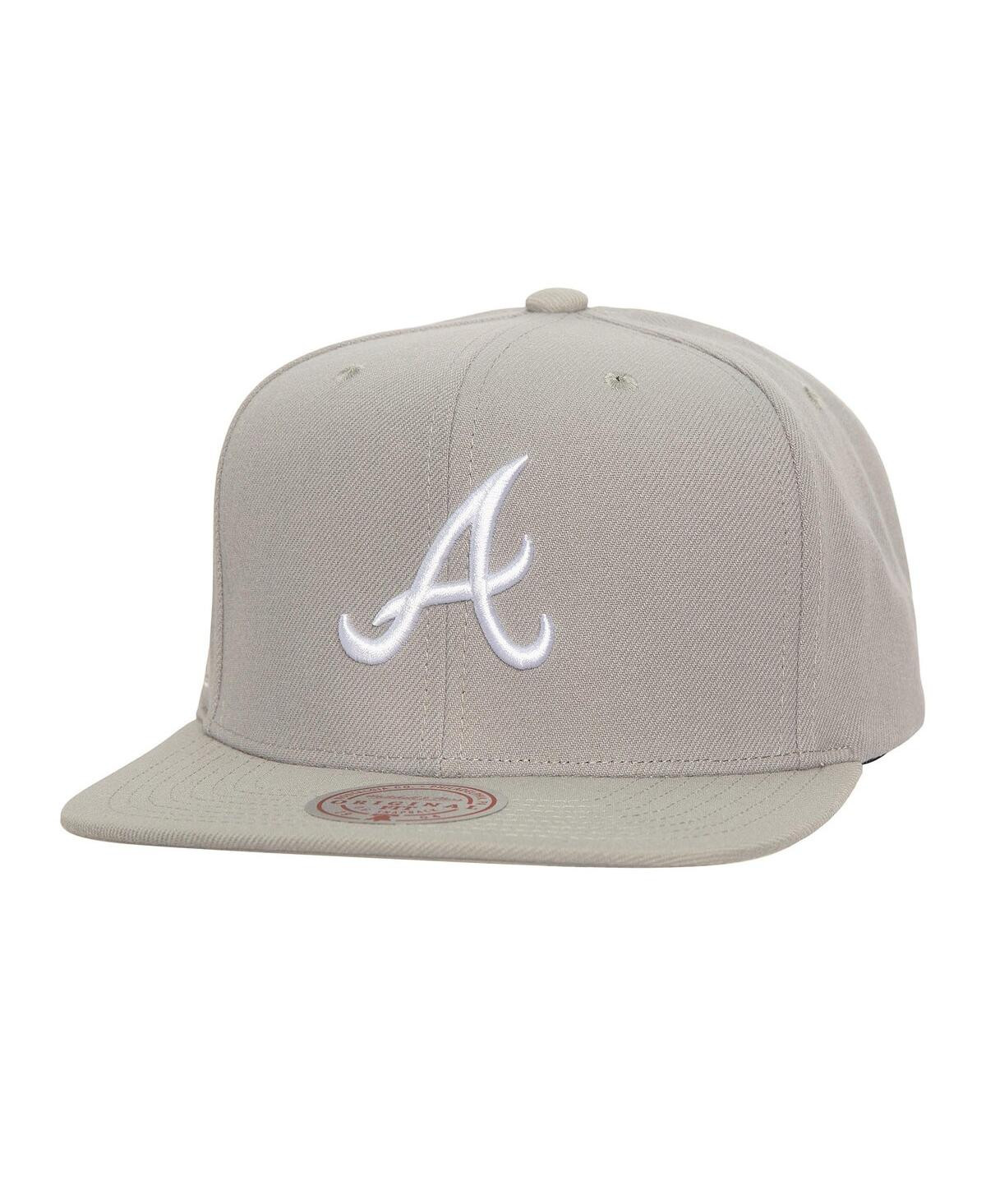 Mitchell & Ness Men's Gray Atlanta Braves Snapback Hat - Gray | Macy's