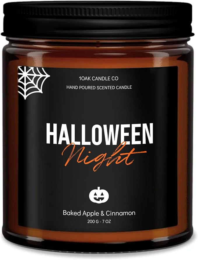 1OAK Halloween Candles Scented - 7oz, Baked Apple Cinnamon - Spooky Candles - Gothic Décor Decor... | Amazon (US)