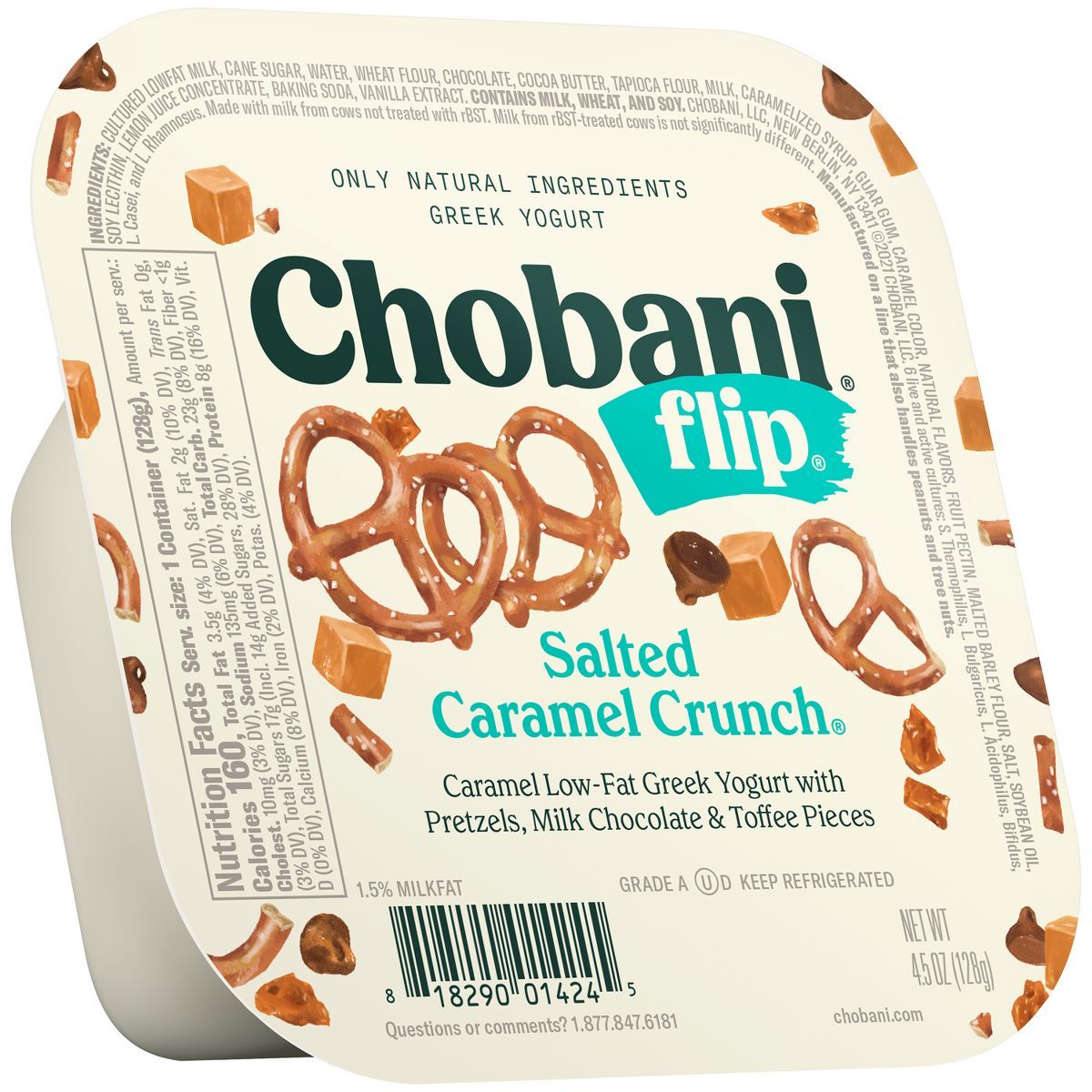 Chobani Flip Low-Fat Salted Caramel, Chocolate and Toffee Crunch Greek Yogurt - 4.5oz | Target