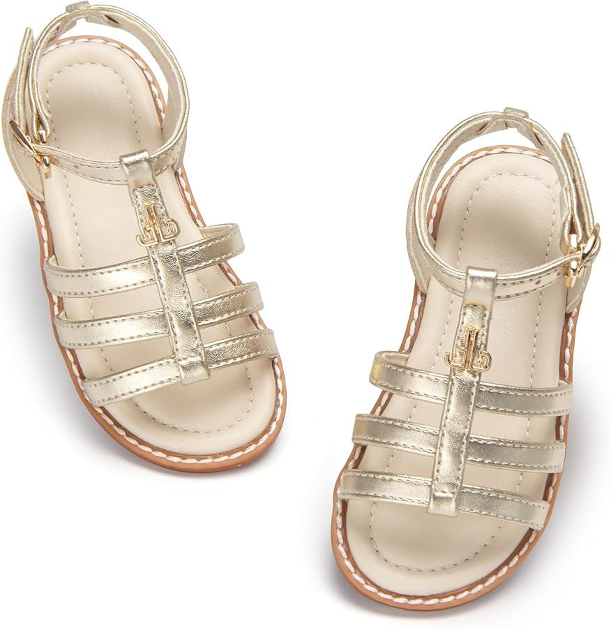 THEE BRON Toddler Girls Gladiator Sandals - Cushioned Comfy Shoes for Princess Summer Play | Amazon (US)