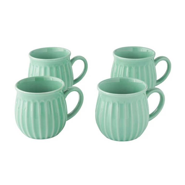The Pioneer Woman Colette 12-Ounce Stoneware Mugs, Green, Set of 4 | Walmart (US)
