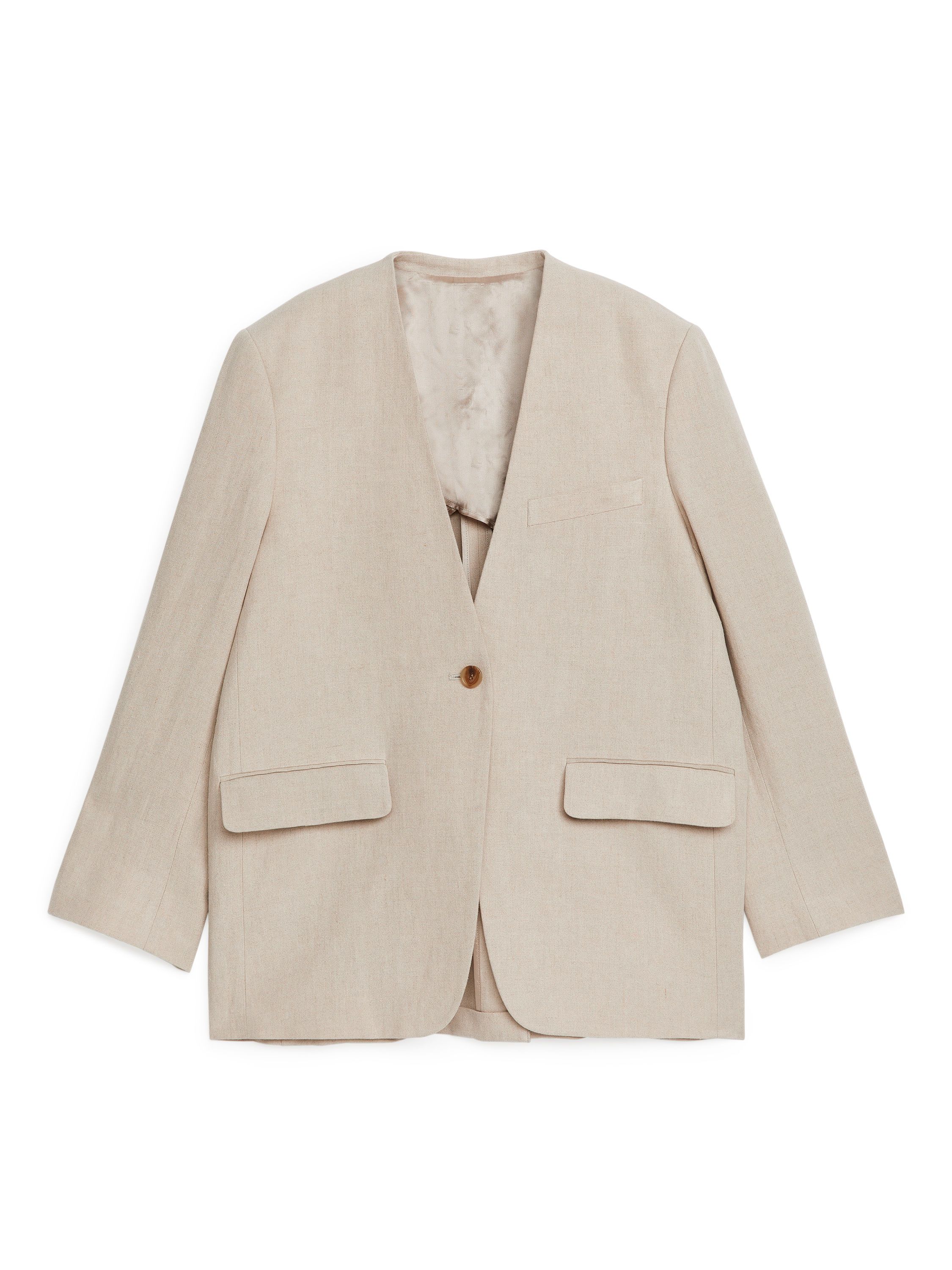 Collarless Linen Blazer | ARKET (US&UK)