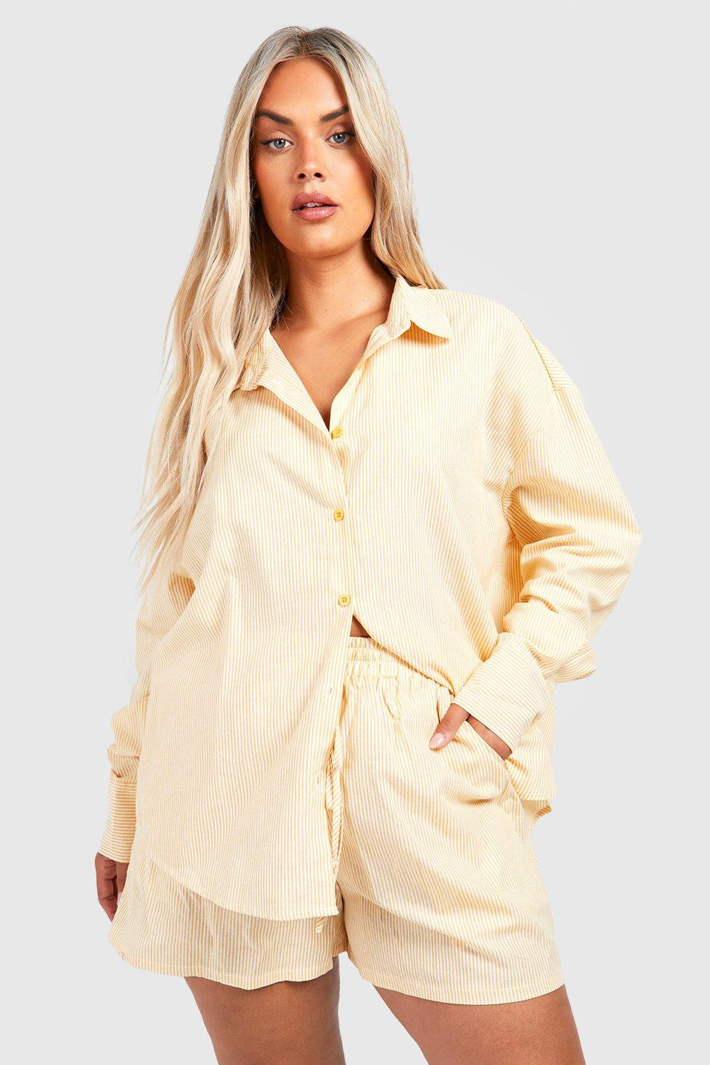 Plus Oversized Shirt Short Set | boohoo (US & Canada)