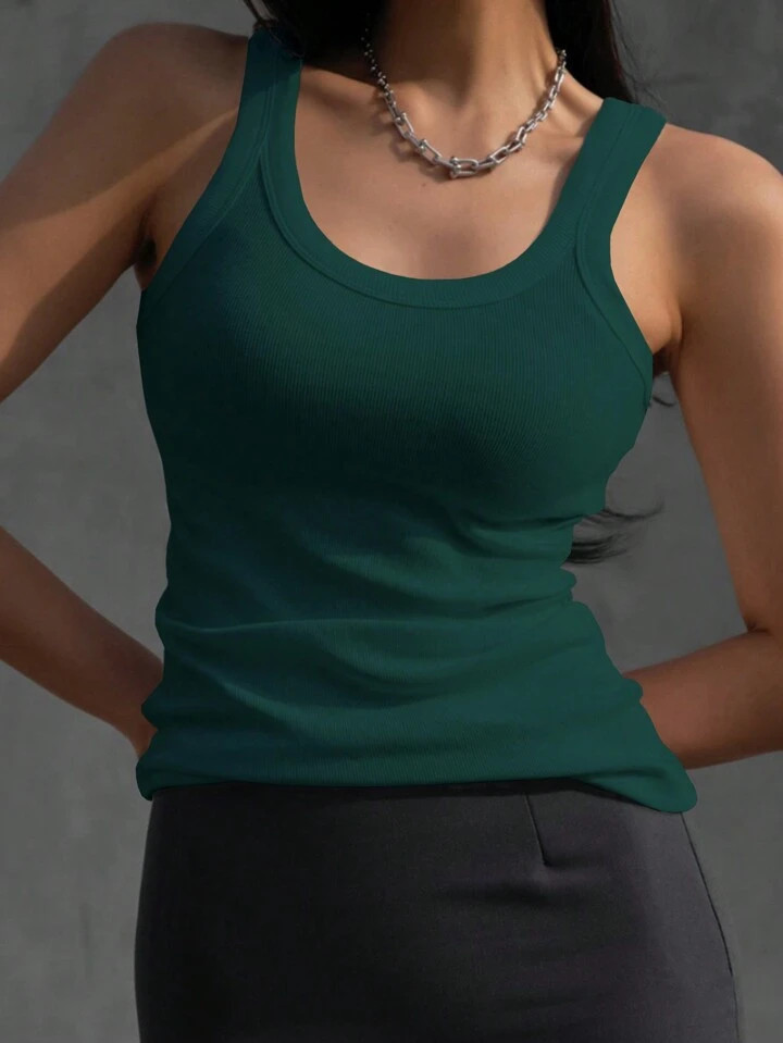 DAZY Damen Ärmelloses Tank Top mit Rundhalsausschnitt in einfarbig für den Sommer | SHEIN