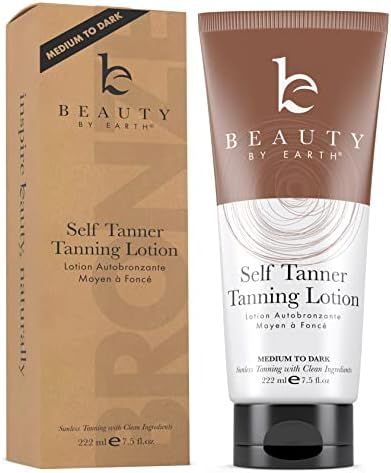 Amazon.com: Beauty by Earth Self Tanner Tanning Lotion - Medium to Dark Fake Tan Self Tanning Lot... | Amazon (US)