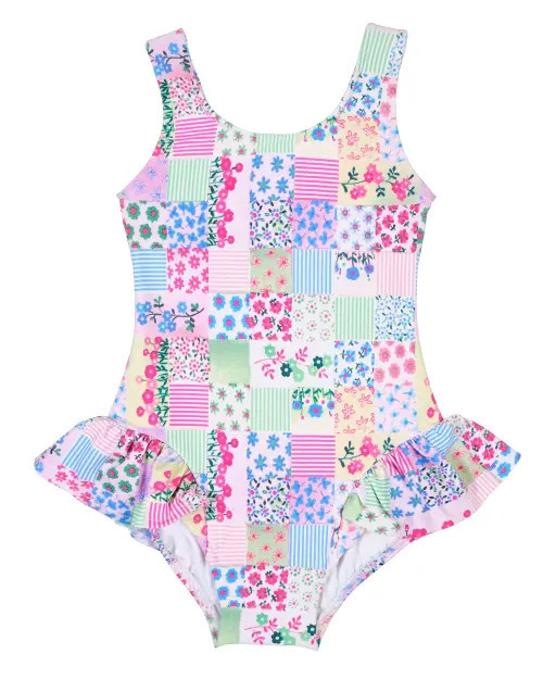 Florence Eiseman Patchwork Floral Hip Ruffle Swimsuit in Multi at Nordstrom, Size 6X | Nordstrom