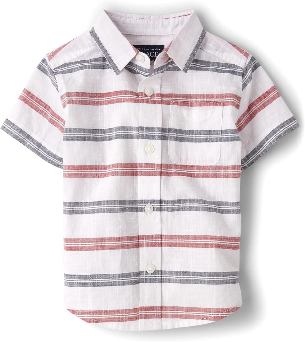 The Children's Place Baby Toddler Boys Short Sleeve Button Down Shirt | Amazon (US)