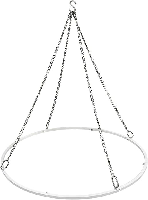 Ceiling Drapes Hanging Kit, 24 Inch Round Ceiling Canopy Hoop Hardware Kit, White Metal Ceiling D... | Amazon (US)