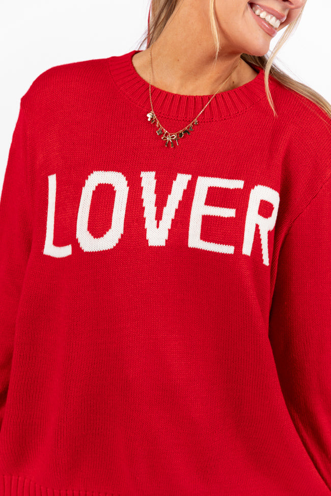 Lover Oversized Red Sweater | Pink Lily
