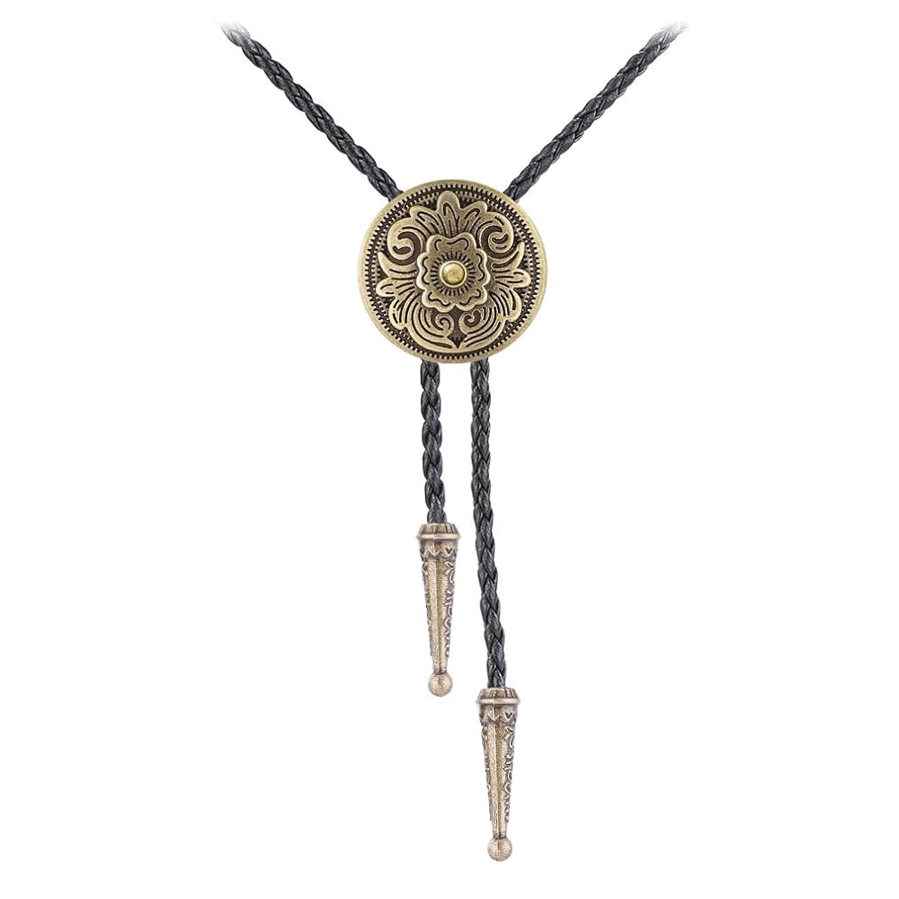 GelConnie Native American Bolo Tie Rodeo Cowboy Leather Necktie Western Necklace Costume Accessor... | Amazon (US)