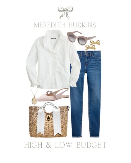 Mid rise jeans, white button up, J.Crew factory, skinny jeans, Denim, women’s fashion, Amazon fashion, jewelry, Kate Spade, sunglasses, winter fashion, spring fashion, Summer fashion, blush shoes, flats, woven purse, woven toad, necklace, dainty gold jewelry, ootd

#LTKstyletip #LTKworkwear #LTKunder50