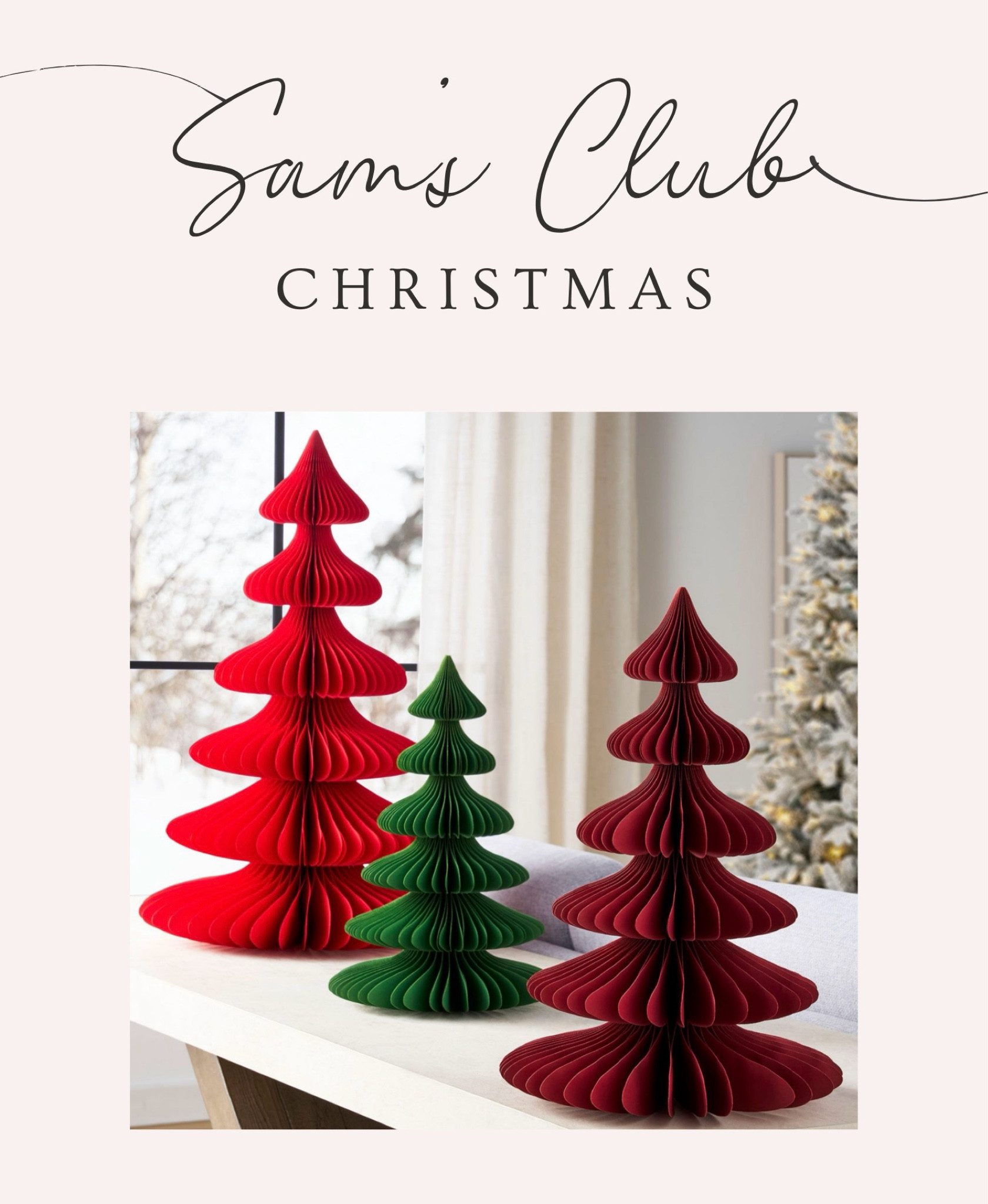 Sam’s Club Christmas Honeycomb Paper Trees! Love the shape and colors of these! 

#LTKHoliday #LTKHome #LTKSeasonal
