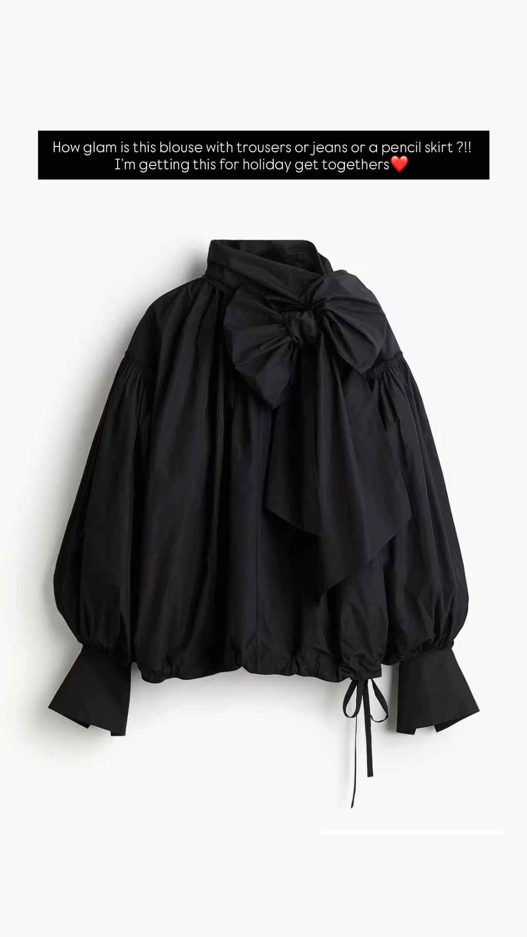 Not your average holiday holiday blouse- that bow makes a statement and in a confident bold way ❤️ 
Taffeta, I’m ordering size small 

#LTKOver40 #LTKFindsUnder100 #LTKHoliday