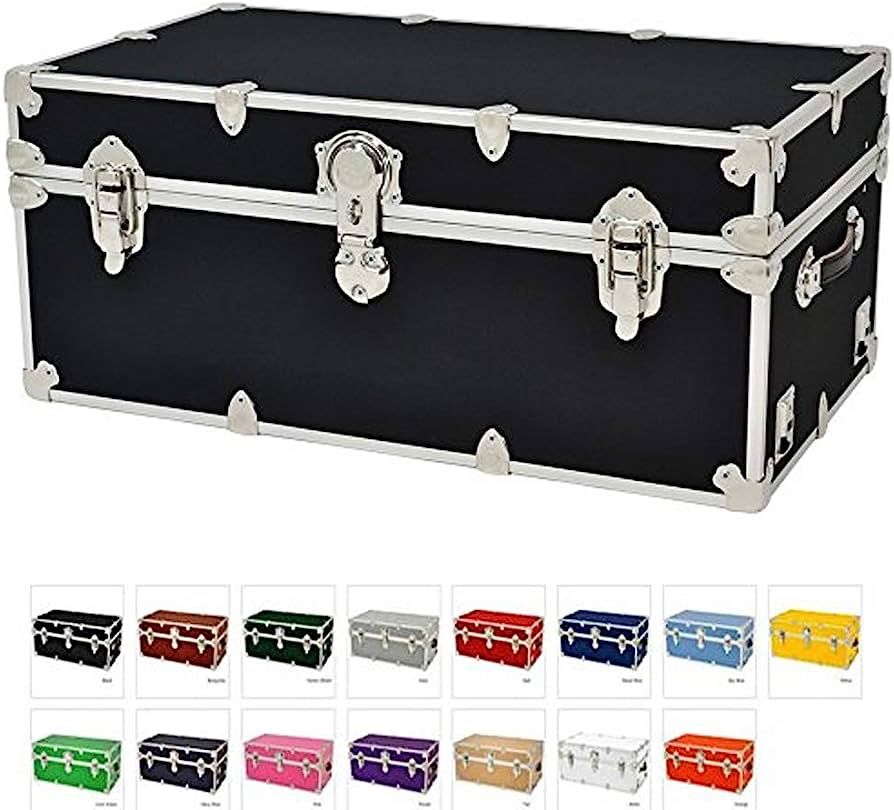 CampBound Sticker College & Camp Trunk with Wheels & Tray - Large - 32" L x 18" W x 14" H - Black | Amazon (US)