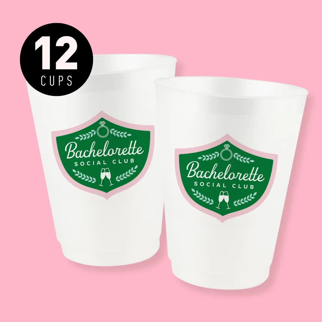 Bachelorette Social Club Party Cups - 12 Pk 16 Oz | Custom Designed Drinkware | Cocktails & Count... | Etsy (US)