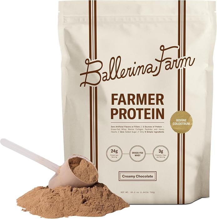 Grass Fed Whey Protein Powder Creamy Chocolate, 24g Protein with Collagen Peptides, Bovine Colost... | Amazon (US)