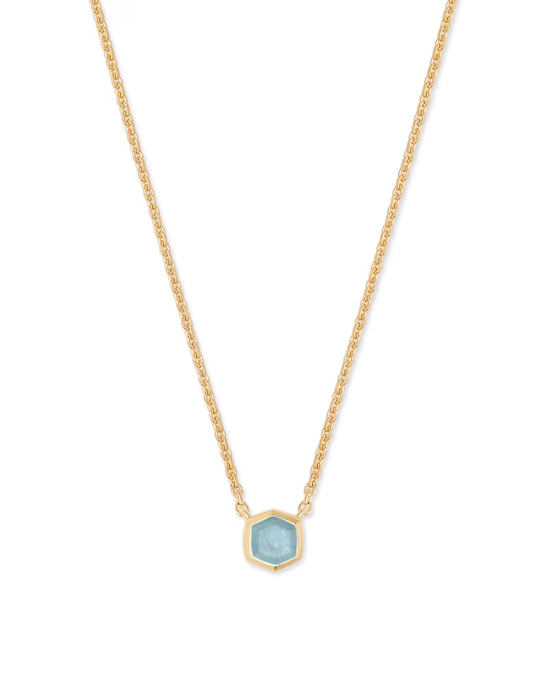 Davie 18K Gold Vermeil Pendant Necklace in Aquamarine | Kendra Scott