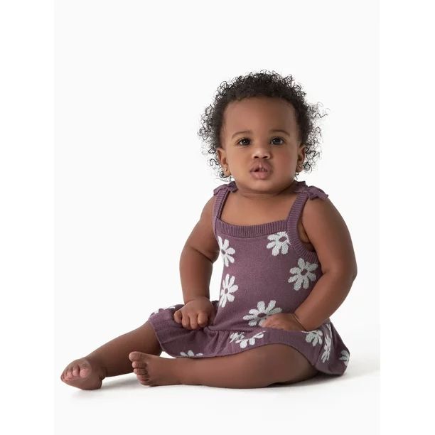 Modern Moments by Gerber Baby Girl Jacquard Knit Romper, Sizes 0/3M-24M | Walmart (US)