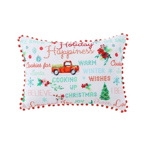 The Pioneer Woman Holiday Sentiments Oblong Decorative Throw Pillow, 14" x 20" - Walmart.com | Walmart (US)