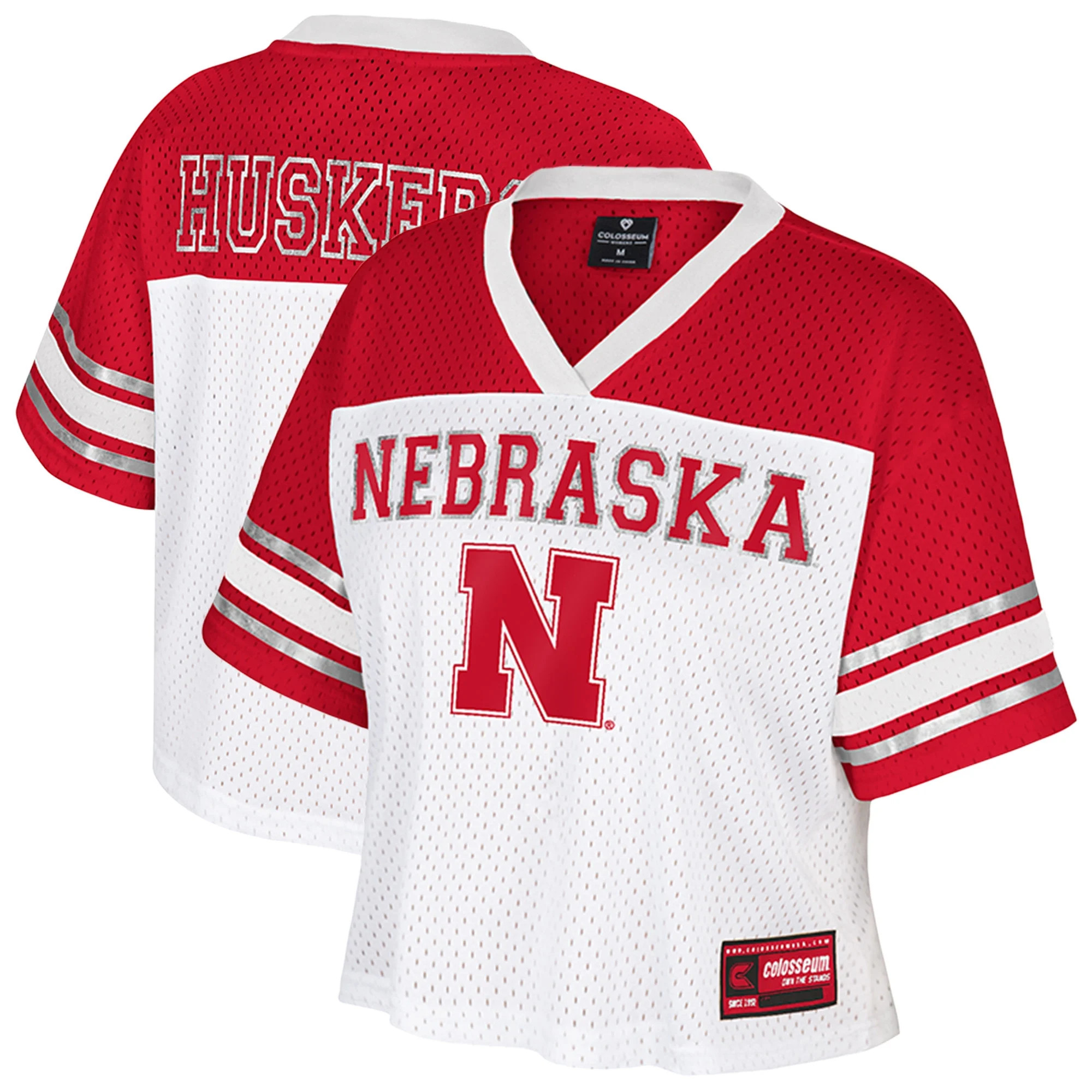 Women's Colosseum  White Nebraska Huskers Treasure Cropped Football Jersey | Walmart (US)