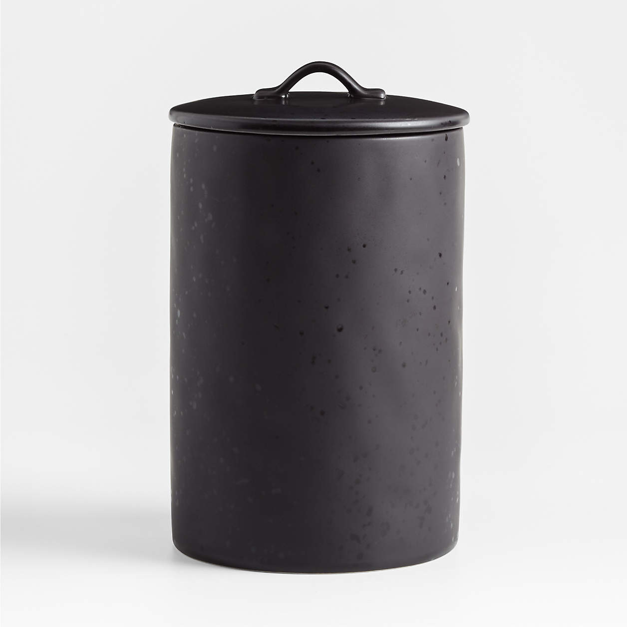 Marin Extra-Large Matte Black Stoneware Canister + Reviews | Crate & Barrel | Crate & Barrel