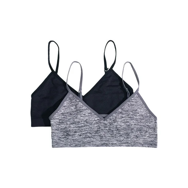 Wonder Nation Girls Beginner Seamless Bralette, 2-Pack, Size 28-36 | Walmart (US)