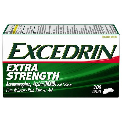 Excedrin Extra Strength Pain Reliever Caplets - Acetaminophen/Aspirin (NSAID) - 200ct | Target
