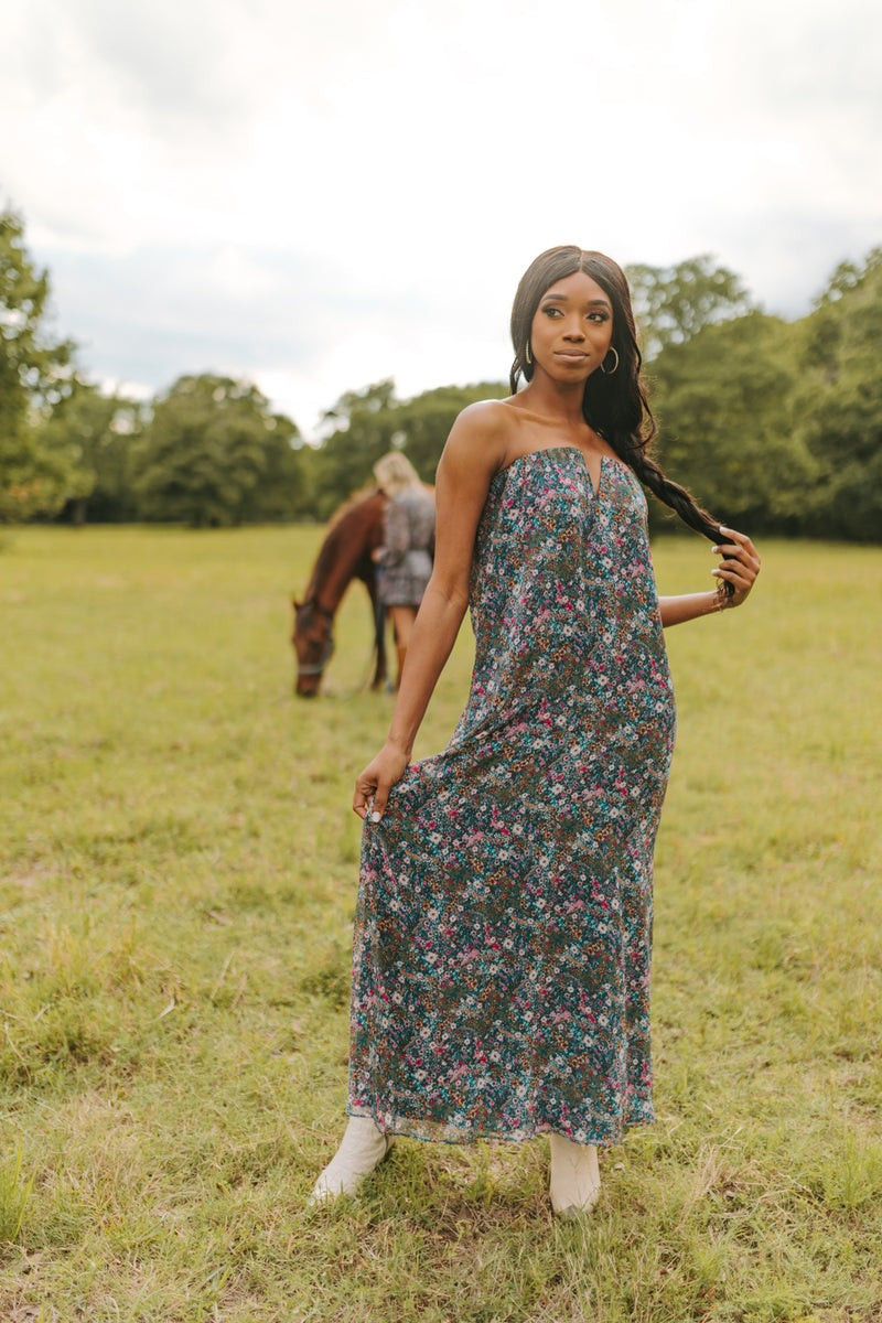BuddyLove | Luca Strapless Maxi Dress | Hollyhock | BuddyLove