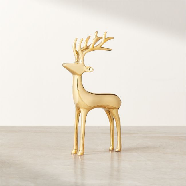 Brass Holiday Reindeer Decoration 8 | CB2