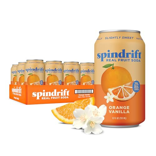 Spindrift "Orange Cream Float" Orange Vanilla Soda Made with Real Squeezed Fruit 12 Pack Case | Amazon (US)
