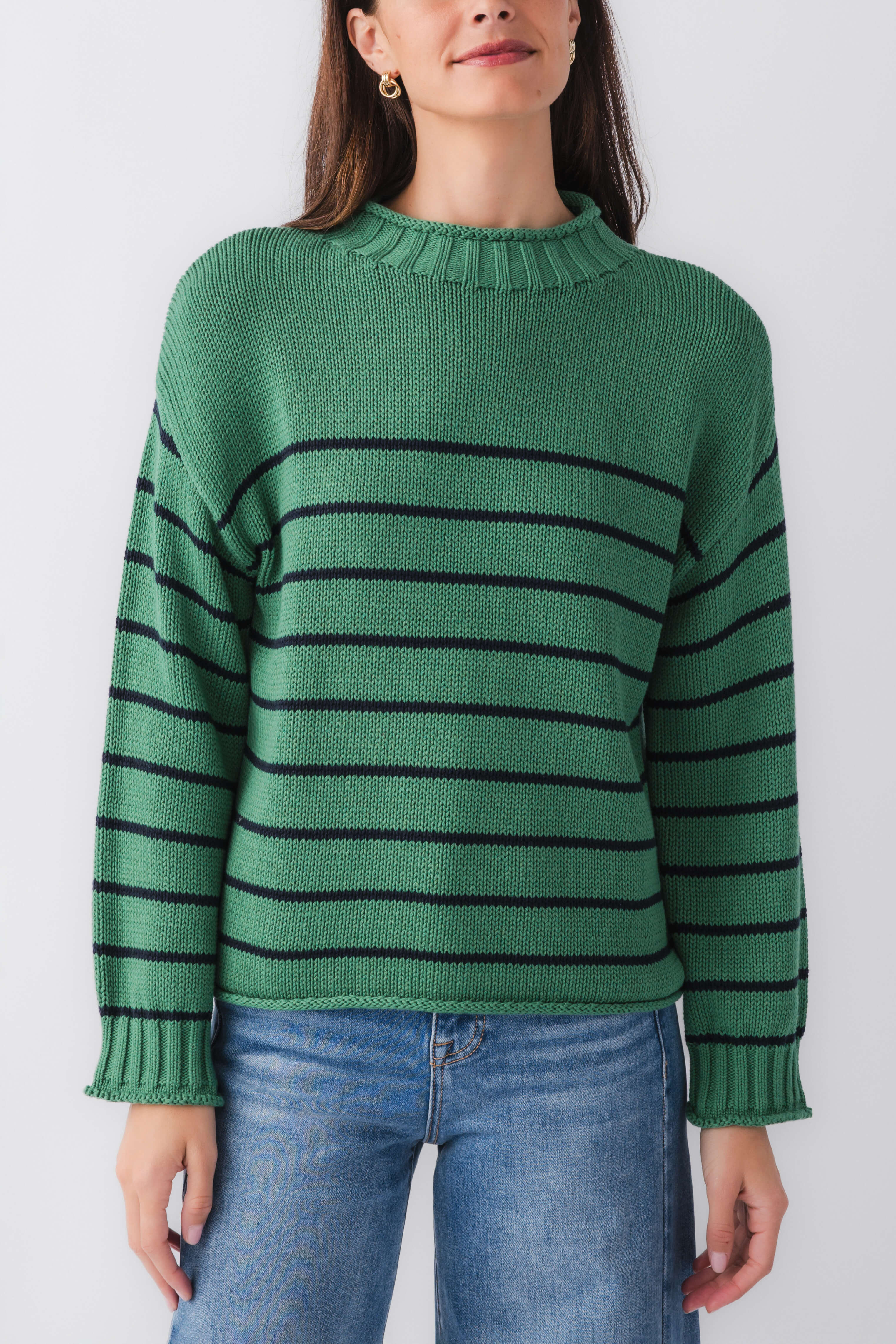 By Together Knit Stripe Mockneck Sweater | Social Threads
