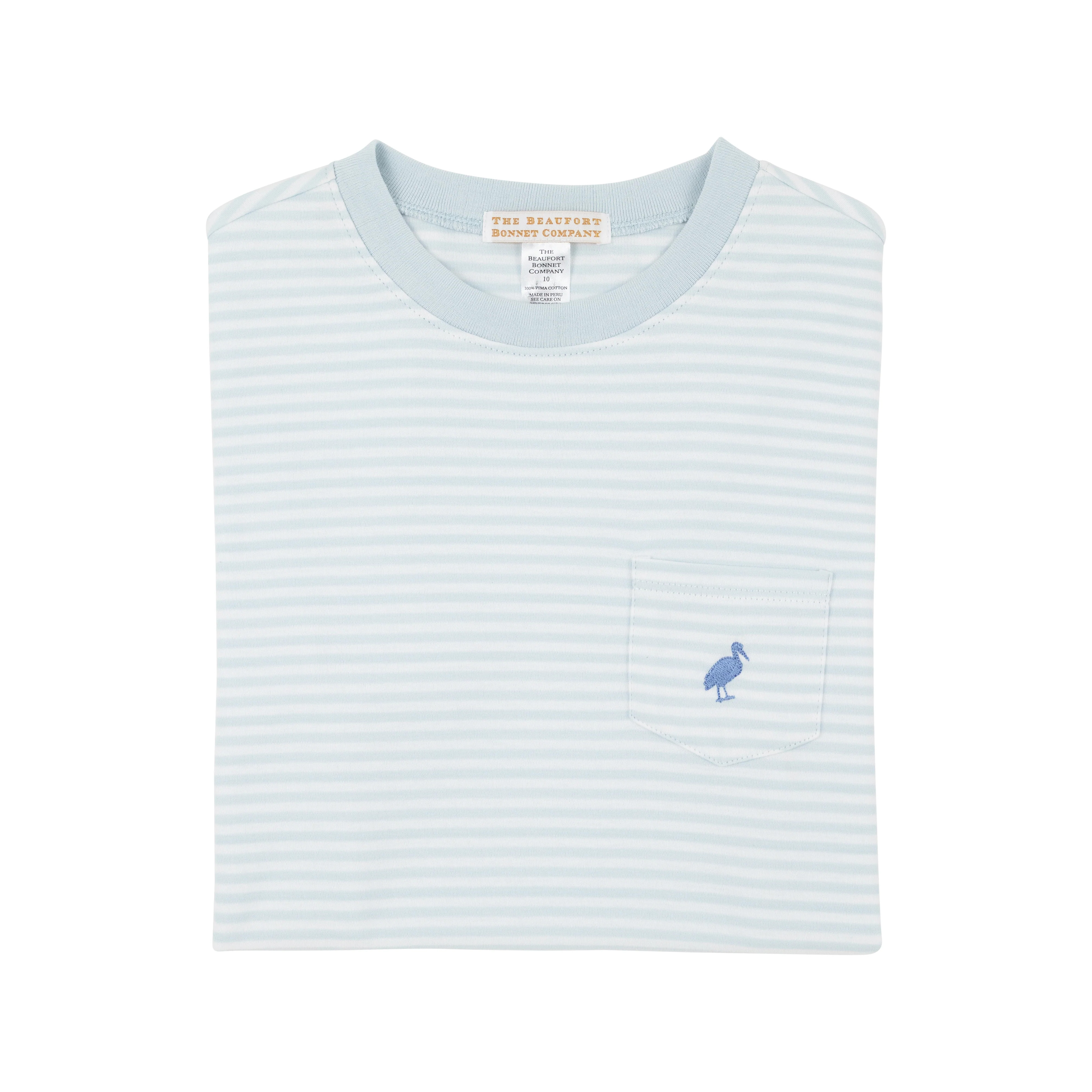 Carter Crewneck - Buckhead Blue Stripe with Park City Periwinkle Stork | The Beaufort Bonnet Company
