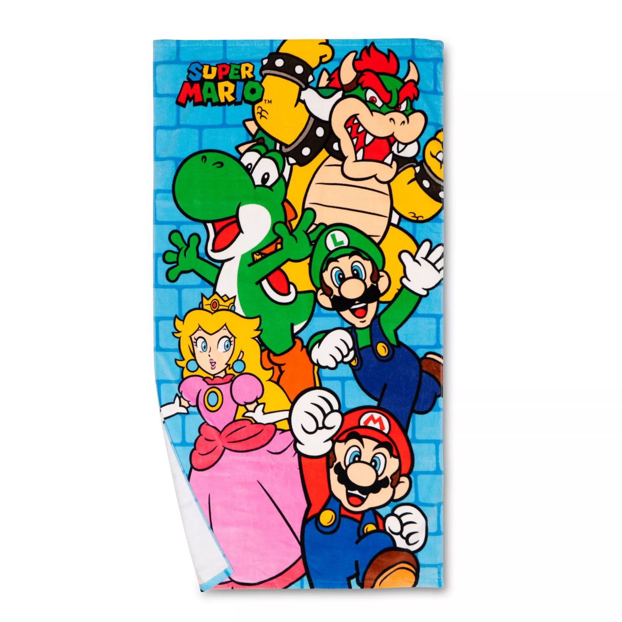 Super Mario Bowser, Yoshi, Luigi, Princess Peach & Mario Bright & Shiny Kids Beach Towel | Kohl's