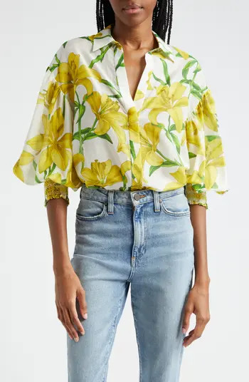 Alice + Olivia Maylin Floral Top | Nordstrom | Nordstrom