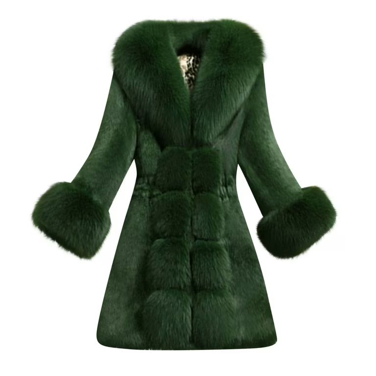 Fanxing ChristmasDeals Clearance Plus Size Fuzzy Jackets for Women Faux Fur Coats Long Sleeve War... | Walmart (US)