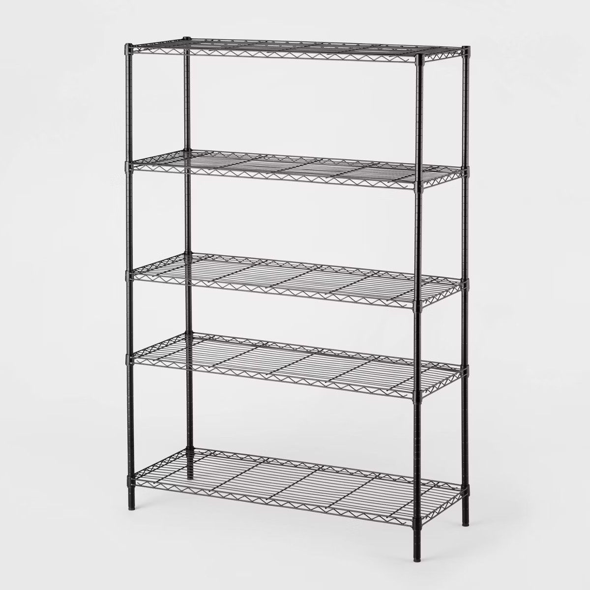 5 Tier Wide Wire Shelving Black - Brightroom\u2122: Adjustable Metal Storage Unit, 72.63" H, 350 ... | Target